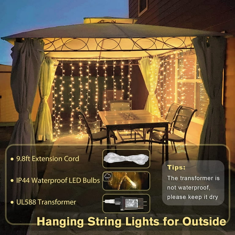 JMEXSUSS Remote Control Curtain Lights Plug in Curtain Lights Outdoor, –  exsuss