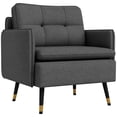 thumbnail image 1 of HOMCOM Fauteuil d'Appoint avec Dossier Capitonné et Pattes en Acier pour Salon, 1 of 10