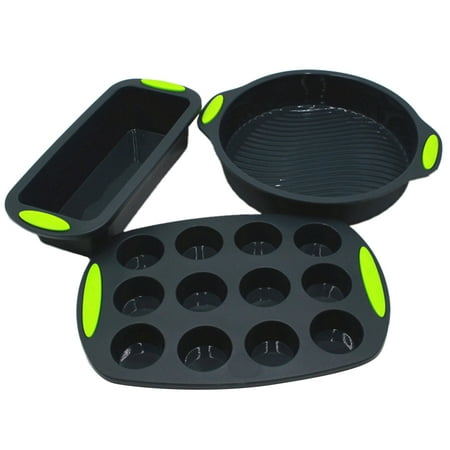 

3pcs Set Double Color 9 Inch Round Cake Mould 12 Muffin Cup Tray Toast Pan