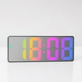 thumbnail image 6 of LED Mirror Digital Alarm Clock - Stylish Display with Time, Date & Temperature | Colorful Light Options & Dual Hanging Modes (Perfect for Bedroom & Office Decor)-Black Shell Mirror C Model, 6 of 10