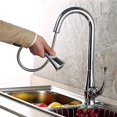 Kitchen Sink Faucet, Rotatable PullOut Kitchen Faucet, Brass Single