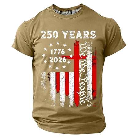Kiijoy Boys USA 250Th Anniversary T Shirt Fourth of July Short Sleeve T-Shirt Sizes 1-13