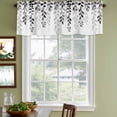thumbnail image 5 of Grey Ombre Botanical Valances for Windows, Watercolor Gray Pastoral Leaf Light Filtering Kitchen Curtains, Rod Pocket Window Valance Curtains for Living Room Bedroom, 54" W x 18" L, 2 Panels, 5 of 9