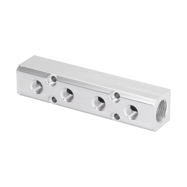 Manifold Splitter Aluminum Block,Air Distribution,Connector,High Pressure Resistance,Practical,Easy to Install, No Air Leakage, Air Tightness,Pneumatic Manifold Air