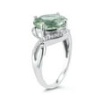 thumbnail image 2 of SZUL Women's Oval Shaped Green Amethyst and Diamond Curve Ring in 10K White Gold, 2 of 3