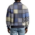 thumbnail image 5 of LWavelet Men's Denim Patchwork Polo Shirt - Retro Vibe, Perfect for Casual Leisure & Spring Outfits Royal Blue 3XL, 5 of 5