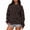 Brown, variant on Wrongduck Polka Dot Hooded Sweatshirt for Women, Relaxed Graphic Print Fleece Pullover with Pocket for Fall and Winter