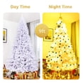 thumbnail image 3 of Árbol de Navidad OFFICEJOY blanco artificial de 9 pies con soporte de metal, 3 of 9