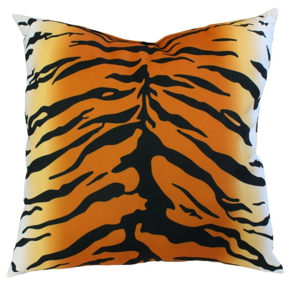 Everything Comfy Tiger Print Decorative Throw Pillow, 16x16 Inch, Natural,