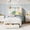 Beige, variant on Memoryfield Twin Bed Frame with Bookcase Headboard, Upholstered Platform Bed Frame with Under-Bed Drawer, No Box Spring Needed/Noise-Free, Light Pink