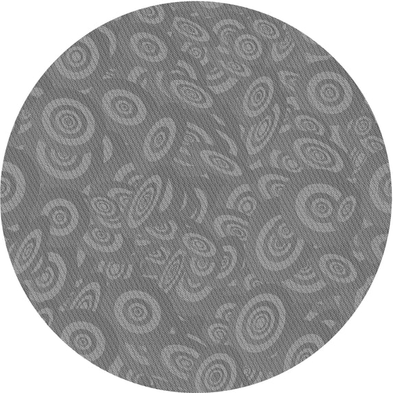 Ahgly Company Machine Washable Indoor Round Transitional Dim Gray Area Rugs, 5' Round