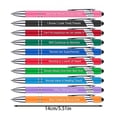 thumbnail image 2 of Clearance Under $10, 10 Pack Funny Quote Ballpoint Pens with Stylus Tip, Inspirational Metallic Pens with Replaceable Ink for Employee Appreciation and Office Gifts, 5.5 Inches(Assorted), 2 of 2