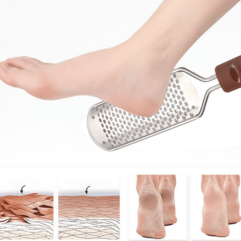 Foot File, Callus Remover for Feet with 1 pcs Smaller Holes Replacement  Blade, Colossal Metal Surface Pedicure Tools for Dead Skin, Professional