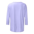 thumbnail image 5 of Bjutir Women T-Shirts Tees Casual Loose 3/4 Sleeve Daisy Print T Shirt Purple M, 5 of 5