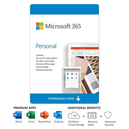 Microsoft 365 Family | 12-Month Subscription, up to 6 people | Premium Office apps | 1TB OneDrive cloud storage | PC/Mac Keycard