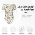 thumbnail image 6 of Uemuo Cute Cow Pattern Women's One Piece Short Sleeve Swimsuit Rash Guard Surfing Modest Quick-drying Swimsuit Beach Essentials-X-Large, 6 of 9
