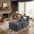 thumbnail image 4 of EOP Big Bean Bag Lounger Chair, Chaise Lounge Chair Indoor, Comfy Upholstered Sleeper Sofa Bed with Compressed Memory Foam, No Assembly Required, Gray, 4 of 9