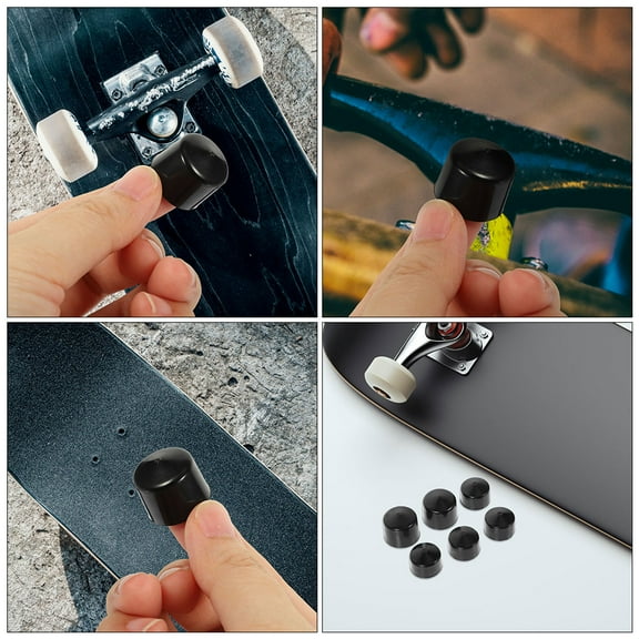 ADDHAT 6Pcs Black Pu Skateboard Truck Bushings For Bones Bushings 1.80X1.80X1.50In