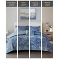 thumbnail image 3 of Noaman Full/Queen Velvet Duvet Cover Set with Diamond Quilting, 2 Shams & Decorative Pillow, Blue, 3 of 18