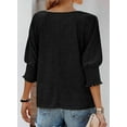 thumbnail image 5 of JemilyShe Womens 2024 Plus Size Fashion Tops 3/4 Sleeve T-Shirts Cute Crewneck Basic Business Tees Blouses, 5 of 5