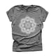 thumbnail image 4 of Camiseta de mujer Blusa de verano con cuello redondo y manga corta floral, gris claro, L Yuarrent AP002559-09, 4 of 5