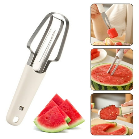 

Yanerim Watermelon Cutter Slicer Fork Set 3-in-1 Stainless Steel Watermelon Popsicle Cutter Tool Melon Fruit Fork for Camping Kitchen Gadget