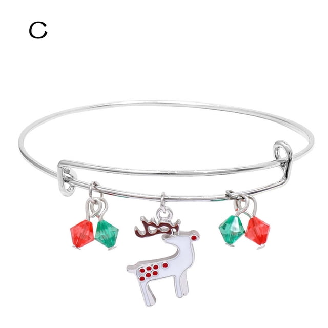 Fiudx Pulsera Navideña, Elegante Alegría de Cristal para Mujer, Elegante Accesorio Expandible para Niñas, Regal Festivo para Acción de Gracias y Navidad, Diseño Moderno, Ideal para Ocasiones Especial