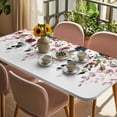 thumbnail image 3 of Pink Valentine's Day Table Cloths for 6 Foot Rectangle Tables, Spring Floral Farmhouse Patio Waterproof Elastic Fitted Tablecloths, Washable Rectangular Table Cover for Camping, 3 of 8