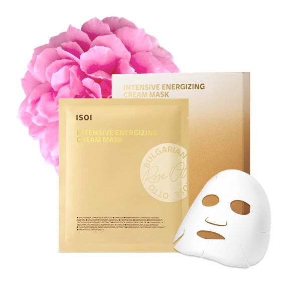 Paquete de mascarilla en crema energizante intensiva isoi 4EA | Mascarilla de hoja premium para elasticidad de la piel | Cuidado de la piel coreano mediante crema reafirmante altamente hidratante y nu