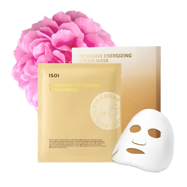 Paquete de mascarilla en crema energizante intensiva isoi 4EA | Mascarilla de hoja premium para elasticidad de la piel | Cuidado de la piel coreano mediante crema reafirmante altamente hidratante y nu