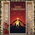 thumbnail image 4 of Decorative Design Merry Christmas Nativity Scene Banner Holiday Theme Starry Night Background for Holiday Celebration Indoor Decoration Photo Shoot, 4 of 9
