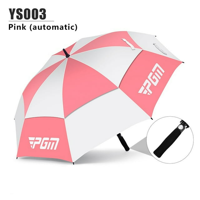 Golf Umbrella Sun Protection And Rain Double Layer Wear Resistant Fiberglass Material Spring And Summer Automatic Manual Automatic Pink