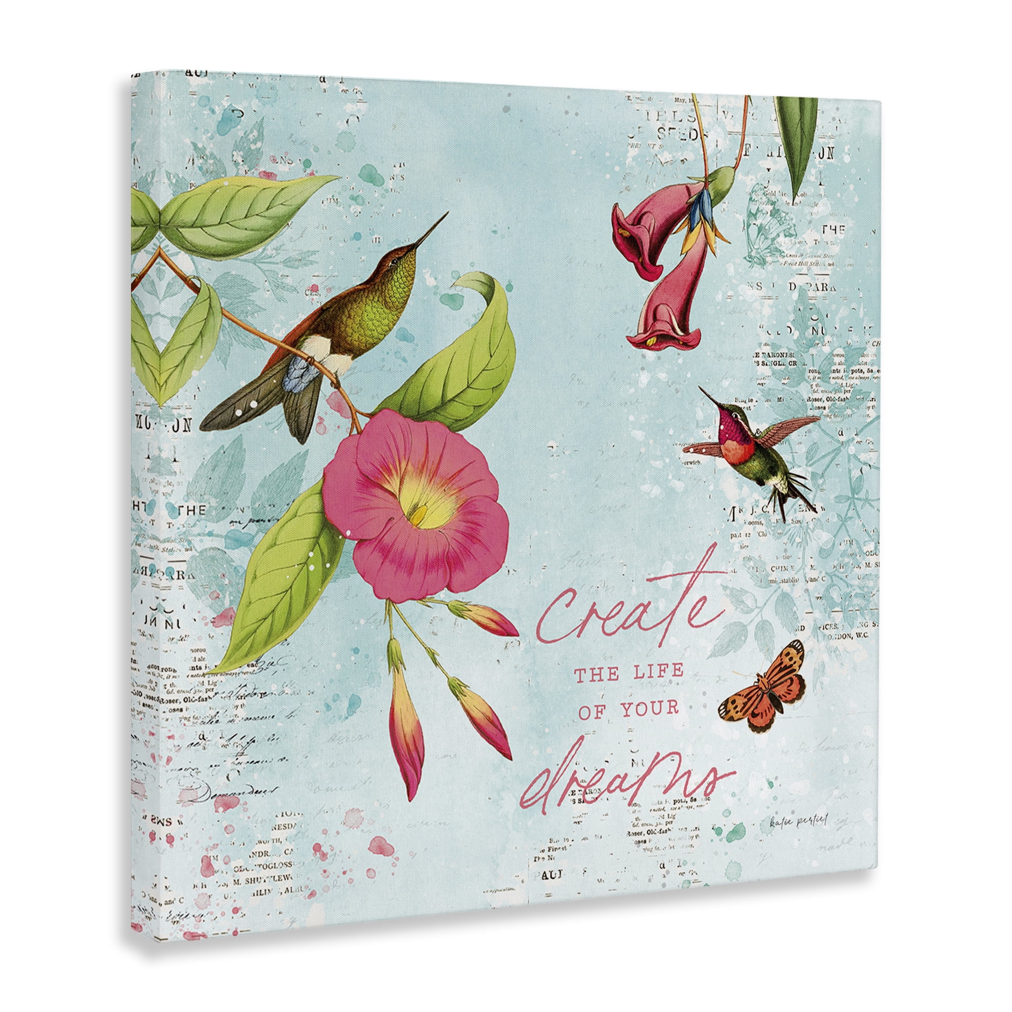 Stupell Industries Life Of Your Dreams Animals Painting Wrapped Canvas Art Print Wall Art, 17 x 17