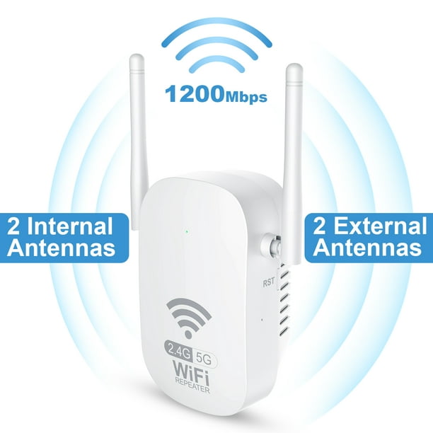 1200Mbps WiFi Booster Covers 2500Sq.Ft, Dual Wall-Plug Internet Extender, Easy Setup - Walmart.com