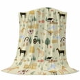 thumbnail image 6 of Cartoon Farmhouse Blanket Soft Cozy Warm Twin Blanket for Bed, Plush Fuzzy Flannel Fleece Blankets for Sofa, Cute Watercolor Cabin Animals Trees Yellow Throw Blankets for Couch Gifts, 60"x80", 6 of 9