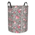 thumbnail image 2 of Fotbe Rose Mix Leopard 3 Laundry Basket with Handles, Waterproof Large Laundry Hamper, Wash Bag for Corner Dorm, Rolling Laundry Basket with Handles-Medium, 2 of 8