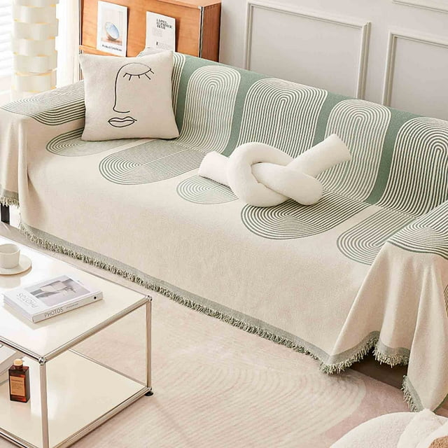 Iumwxz bed sheets Sofa Cover Cloth Sofa Cushion Cover Cloth Scratch All-season Universal Slip Cover Blanket drap lit queen Green polyester 50% Off Clear