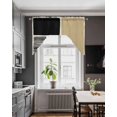 thumbnail image 3 of Beige Swag Valances for Windows, Small Curtains Drapes, Modern Abstract Art Farmhouse Striped Kitchen Window Curtains Over Sink Rod Pocket Window Treatment Valance for Bedroom/Bathroom 56"x36", 3 of 5