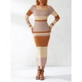 thumbnail image 3 of Knit Bodycon Dresses for Women Summer Long Sleeve Maxi Dress Square Neck Cut Out Long Dress Y2K Beach Dresses, 3 of 7