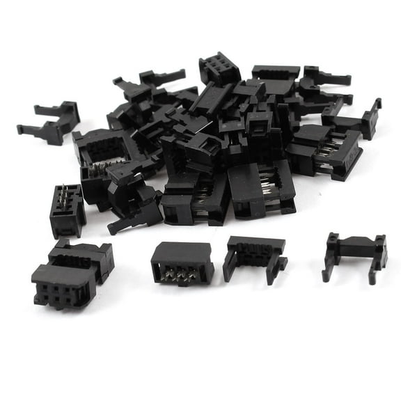 Unique Bargains 15 Pcs IDC FC-6 Connector Straight 6 Pins Female Header 2.54mm Pitch