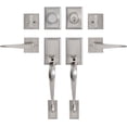 thumbnail image 4 of Ensemble de Poignées de Porte d'Entrée, Ensemble de Serrure de Porte d'Entrée en Nickel Satiné, Ensemble de Poignées d'Entrée avec Serrure, Pêne Dormant à Cylindre Simple et Poignée à Bouton, Réversible pour Portes Droitier et Gaucher (Antique_, 4 of 7