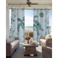 thumbnail image 6 of Coastal Turtle Kitchen Curtains Beach Nautical Seashells Seaweed Coral Cafe Short Curtains for Bathroom Blackout Window Curtain Grommet Small Window Treatment Drapes for Bedroom Living Room 52"x45"x2, 6 of 9