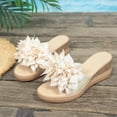 thumbnail image 6 of Xucatan Women's Slip On Wedge Sandals, Floral Decor Summer Beach Walking Footwear, Supportive Woven Heel with Non Slip Outsole Gift, 6 of 9
