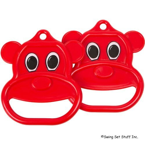 Red Swing Set Stuff Bear Trapeze Rings with SSS Logo Sticker 
