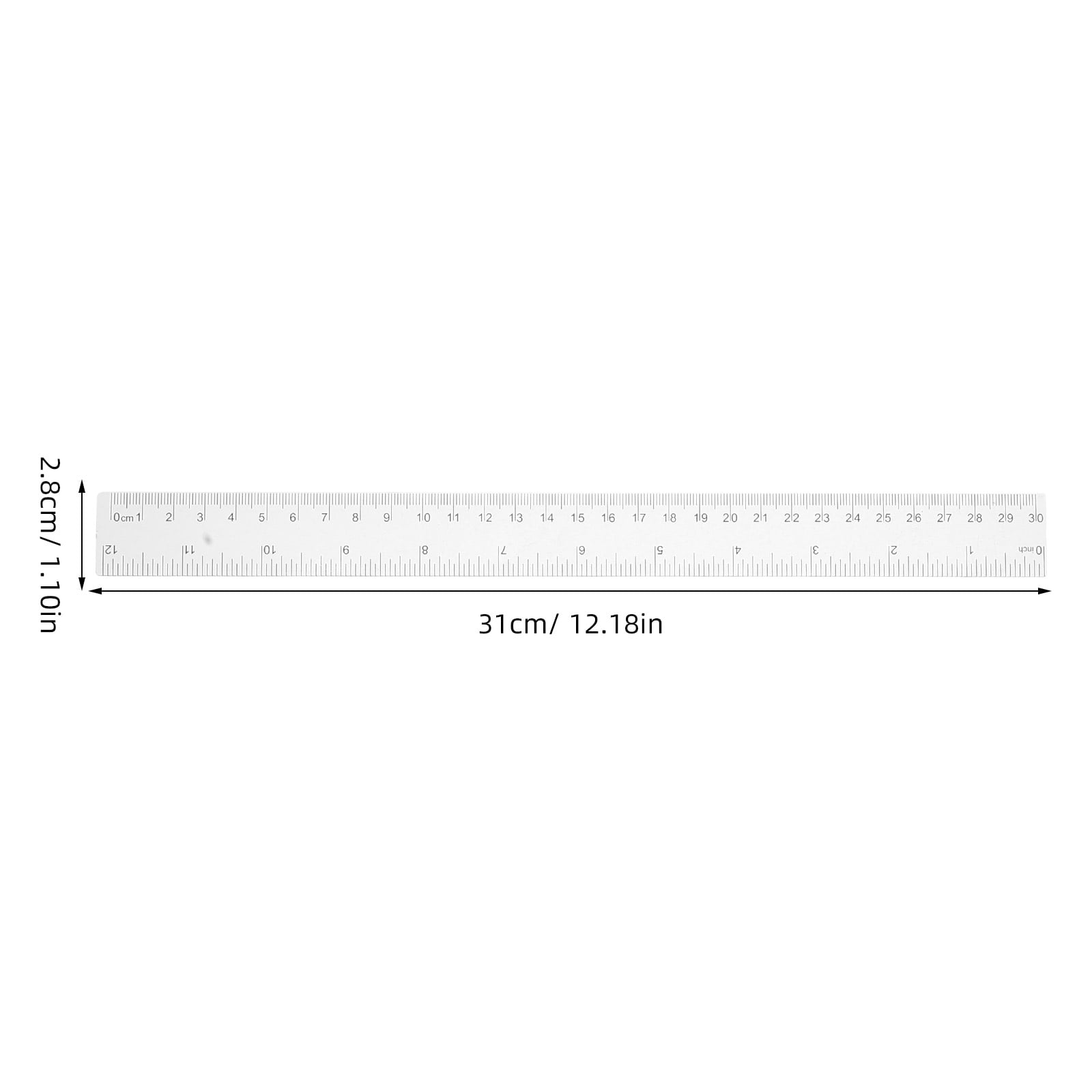 8 Pcs Clear Plastic Ruler Rulers Math Spiral High-strength Student Transparent