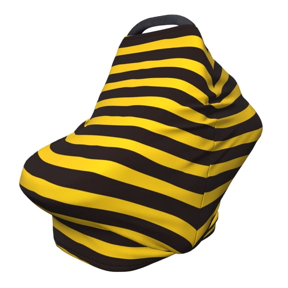 Fotbe Bee Stripe Pattern Car Seat Covers for Babies, Nursing Breastfeeding Cover Carseat Canopy, Soft Stretchy Carrier Cover