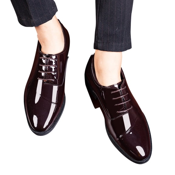 Handshe Men's Business Formal Shoes - Soft Lace-Up Design for Casual, Wedding & Office Wear, Versatile Style Men Footwear,Plus Size