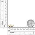 thumbnail image 6 of Gem Stone King 10K Yellow Gold Peach Morganite and Blue Diamond 3-Stone Ring for Women | 0.80 Cttw | Round 6MM | Gemstone October Birthstone | Size 5, 6 of 6