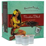 Hawaiian Paradise Coffee Paradise Blend Single Serve Cups - 18 Count - Medium Roast from 100% Arabica Beans - Compatible with Keurig K-Cup Brewers