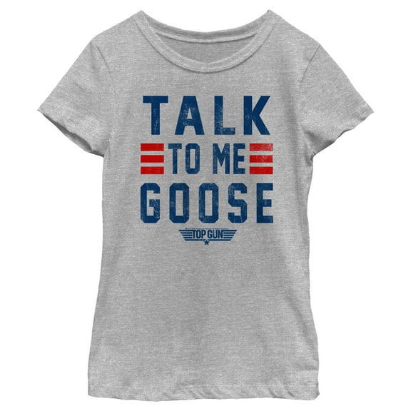 Girl's Top Gun Talk to Me Goose Quote Graphic T-Shirt